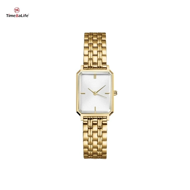 Champagne Stainless Steel Square Women Quartz Watches